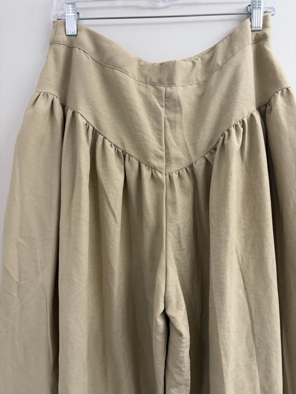 MUSERA Sand High Rise Wide-Leg Tie Hem Balloon Trousers SZ L - Picture 8 of 14